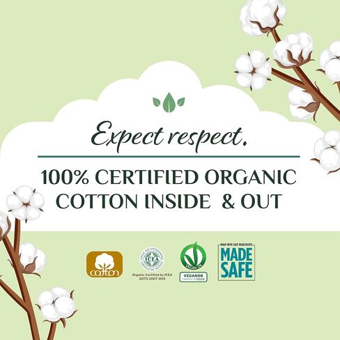 Organyc 100% Certified Organic Cotton Baby Diaper Liner for Sensitive Skin, Fits All Brands and Sizes Diapers Except New Born, 20 Count in Kuwait