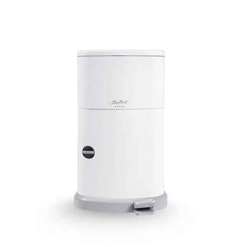 Janibell Akord 330 Adult Diaper Pail System – Holds Up to 35 Adult Diapers per Load, 560 Diapers per Refill Roll, 11-Gallon Hands-Free Step-On Trash Can, Odor-Locking Double Seal, White Resin in Kuwait
