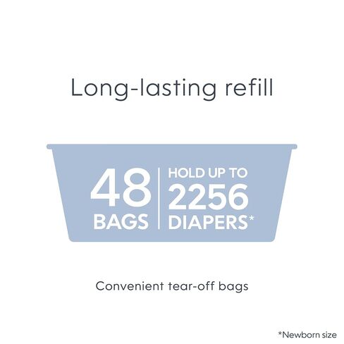 Diaper Genie Signature Gift Set | Includes Easy Roll Refill with 48 Bags | Holds Up to 2256 Newborn Diapers, Plastic in Kuwait