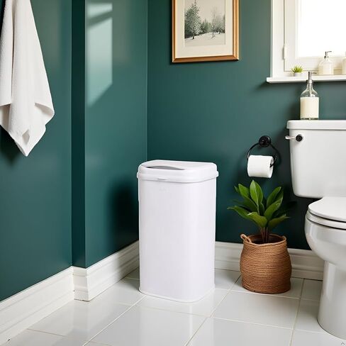 Ubbi Adult Diaper Pail, 13-Gallon Stainless Steel Incontinence Disposal Bin | Odor Locking Trash Can for Adult Diapers, Elderly Care & Caregivers, No Special Bags Required, White in Kuwait
