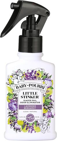 Baby-Pourri Little Stinker Diaper Pail Deodorizer Spray, 3.4 Fl Oz, Up to 150 Uses, Odor Freshener with Essential Oils, Nursery Essentials, Lavender, Bergamot, Eucalyptus & Vanilla Scent in Kuwait