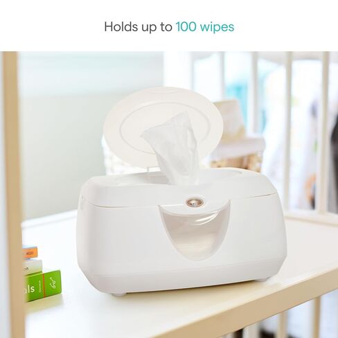 Munchkin Warm Glow Baby Wipe Warmer with Nightlight, Baby Wipes Warmer Dispenser for Newborn Diaper Changes, Holds 100 Wipes, White in Kuwait