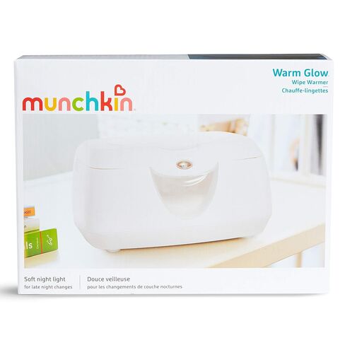 Munchkin Warm Glow Baby Wipe Warmer with Nightlight, Baby Wipes Warmer Dispenser for Newborn Diaper Changes, Holds 100 Wipes, White in Kuwait