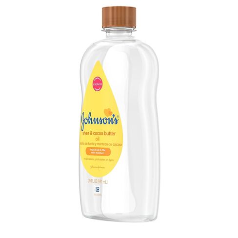 Johnson's Baby Oil, Mineral Oil Enriched with Shea & Cocoa Butter to Prevent Moisture Loss, Hypoallergenic, 20 fl. oz in Kuwait