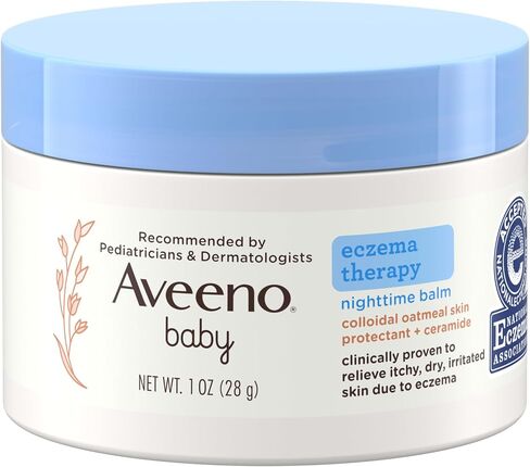 Aveeno Baby Eczema Therapy Nighttime Body Balm, Moisturizing Eczema Balm for Babies with Colloidal Oat & Ceramide, Soothes Dry, Itchy Skin, Hypoallergenic, Fragrance & Steroid Free, 11 oz in Kuwait