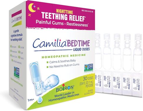 Boiron Camilia Bedtime Liquid Doses for Nighttime Teething Relief, Painful Gums, Restlessness, and Irritability - 30 Count in Kuwait