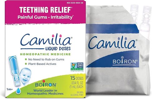Boiron Camilia Teething Drops for Daytime and Nighttime Relief of Painful or Swollen Gums and Irritability in Babies - 30 Count | For Teething Relief of Painful or Swollen Gums and Irritability in Babies. Size: 30 Count. in Kuwait