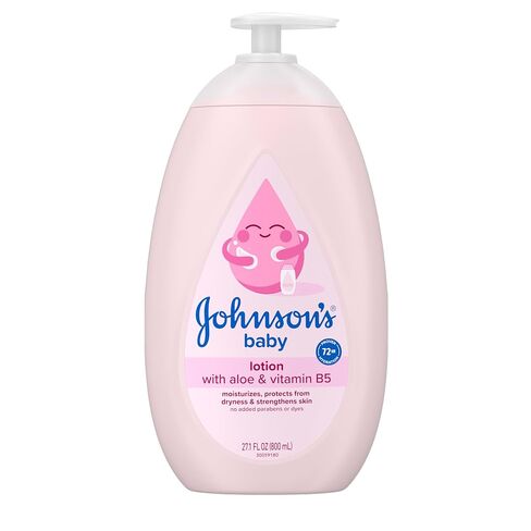 Johnson's Baby lotion with coconut oil, aloe vera & vitamin b5, 72 hour hydration, gentle baby moisturizer, hypoallergenic, safe for newborns, helps protect from dryness, 27.1 fl oz in Kuwait