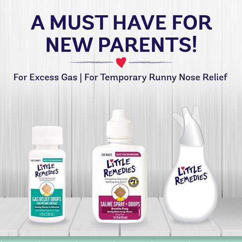 Little Remedies New Baby Essentials Kit, 6-in-1 Bundle for Newborns | Baby Care Set, Newborn Essentials, Saline Nasal Spray, Diaper Rash Cream, Gas Relief Drops, Gripe Water, Baby Pain Reliever in Kuwait