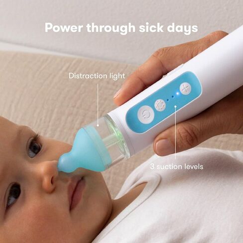 Frida Baby Electric NoseFrida Nasal Aspirator for Baby, Nose Sucker for Baby & Toddler, Upgraded Nasal Aspirator for Congestion + Allergy Relief with 3 Suction Levels, 2 Silicone Tips, USB in Kuwait