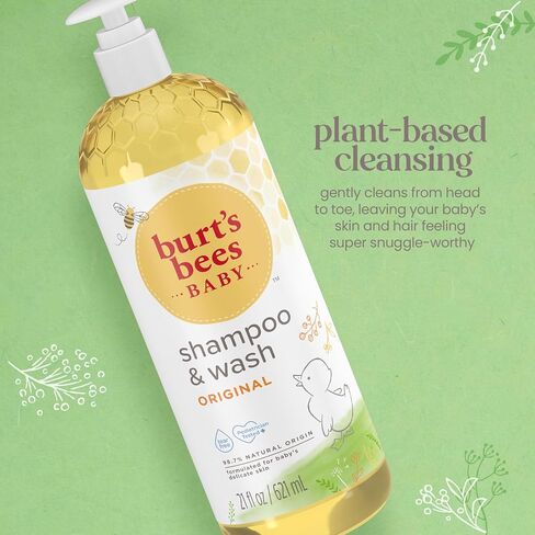 Baby Shampoo & Wash, Burt's Bees Tear Free Soap, Baby Care, Original, 21 Ounce (Packaging May Vary) in Kuwait