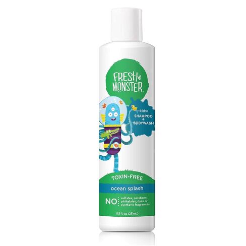 Fresh Monster 2-in-1 Shampoo & Body Wash, Toxin-Free, Hypoallergenic, Natural for Children, Watermelon - 2 Pack, 8.5oz/Each | Natural Hair Care for Kids, Toxin-Free & Plant-Based, Tear-Free, Hypoallergenic, Sulfate/Paraben Free, Made in USA in Saudi Arabia
