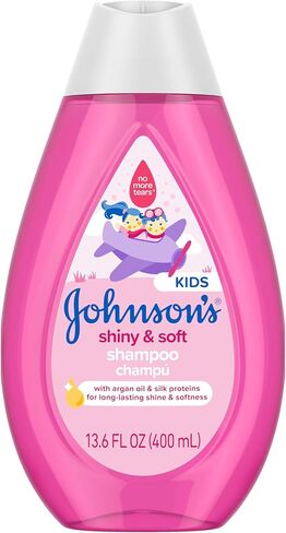 Johnson's Shiny & Soft Kids' Shampoo with Argan Oil & Silk Proteins, Daily Kids’ Hair Wash Gently Cleanses & Boosts Natural Shine & Softness, No Added Parabens & Sulfates, 13.6 fl. oz in Kuwait