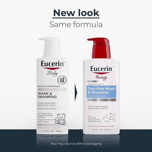 Eucerin Baby Unscented Baby Shampoo and Body Wash, Hypoallergenic, Tear Free Shampoo and Wash with Pro-Vitamin B5 and Shea Butter, 13.5 Fl Oz Bottle 3 pack | Unscented Baby Shampoo and Body Wash with Pro-Vitamin B5 and Shea Butter, Hypoallergenic, Tear Fr in Kuwait