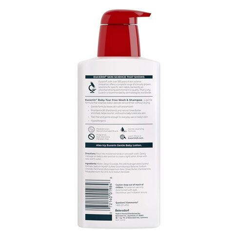 Eucerin Baby Unscented Baby Shampoo and Body Wash, Hypoallergenic, Tear Free Shampoo and Wash with Pro-Vitamin B5 and Shea Butter, 13.5 Fl Oz Bottle 3 pack | Unscented Baby Shampoo and Body Wash with Pro-Vitamin B5 and Shea Butter, Hypoallergenic, Tear Fr in Kuwait