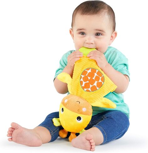 Bright Starts Snuggle & Teethe BPA-Free Crinkle Teething Plush Baby Toy - Giraffe in Kuwait