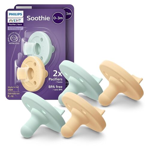 Philips Avent Soothie Baby Pacifiers - 100% Silicone Pacifiers for Babies 0-3 Months, One-piece Design, BPA-Free, Extra Durable, Green, 4 Pack, Model SCF190/41 in Kuwait