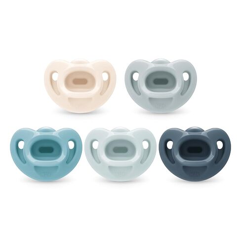 NUK 100% Silicone Comfy Orthodontic Pacifiers, 0-6 Months, Pink Fashion, Timeless Collection, 5 Count in Kuwait