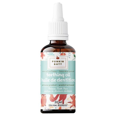 Punkin Butt - Natural Herbal Teething Oil for Babies - Daily Use Soothing Relief Drops | Baby, Infant, Toddler Gum & Tooth Relief | Organic Chamomile, Clove & Peppermint Infusion - 1oz with Dropper in Saudi Arabia