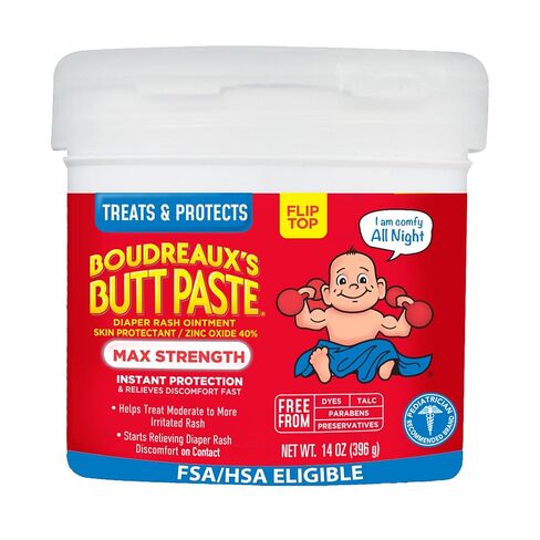 Boudreaux’s Butt Paste Max Strength Diaper Rash Cream for Baby, Ointment With Zinc Oxide, 14 oz Flip-Top Jar in Kuwait