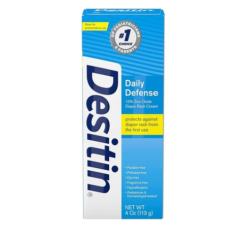 Desitin Daily Defense Baby Diaper Rash Cream with Zinc Oxide to Treat, Relieve & Prevent diaper rash, Hypoallergenic, Dye-, Phthalate- & Paraben-Free, 4 oz in Kuwait
