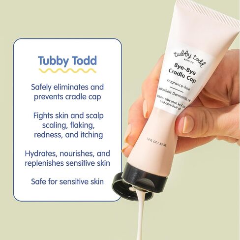 TUBBY TODD Cradle Cap Baby Hair Treatment Kit | Includes Bye-Bye Cradle Cap Gel, Cradle Cap Silicone Brush, & 3.5 oz All Over Ointment, Gentle for Babies’ Sensitive Skin in Kuwait