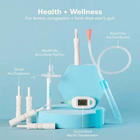 Frida Baby Ultimate Baby Kit, 10 piece New Born Essentials Gift Set Includes Wellness Sick Day, Gas Relief, Grooming Tools & Teething Toys in Kuwait
