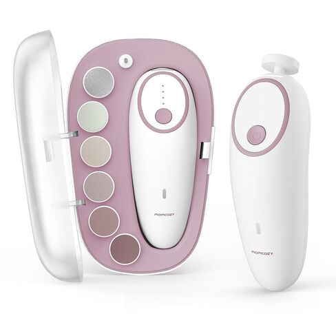 Momcozy Baby Nail File Electric, Gentle Baby Nail Trimmer Electric, Baby Nail Clipper with Night Light, 7 Grinding Head Replacement Pads, Green in Kuwait