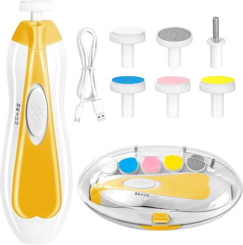 Qunlions life Electric Nail File Drill for Baby No Sharp Claws Hurt, 6 in 1 Safety Cutter Trimmer Clipper for Toes and Fingers (Blue) in Kuwait
