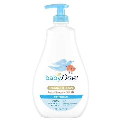 Baby Dove Sensitive Skin Care Baby Wash For Baby Bath Time Rich Moisture Tear-Free and Hypoallergenic, 20 oz (Packaging May Vary) in Kuwait