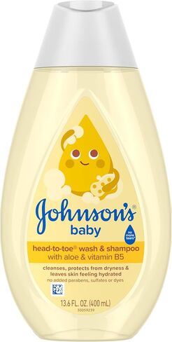 Johnson's Baby Head-To-Toe 2 in 1 Tear Free Wash & Shampoo with Aloe Vera and Vitamin B5, Safe and Gentle for Newborns and Delicate Skin, Hypoallergenic and pH Balanced, 27.1 Fl Oz in Kuwait