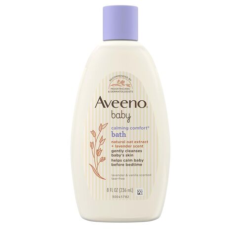 Aveeno Baby Nighttime Calming Comfort Bath, Baby Body Wash for Skin & Hair with Natural Oat Extract, Soothing Lavender & Vanilla Scent, Tear-Free Formula, No Added Parabens & Phthalates, 18 Fl Oz in Kuwait