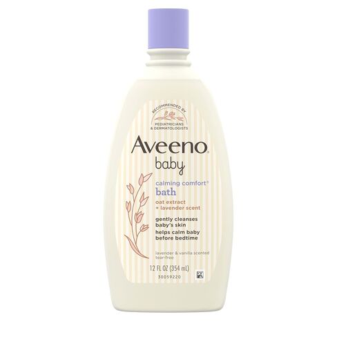 Aveeno Baby Nighttime Calming Comfort Bath, Baby Body Wash for Skin & Hair with Natural Oat Extract, Soothing Lavender & Vanilla Scent, Tear-Free Formula, No Added Parabens & Phthalates, 18 Fl Oz in Saudi Arabia