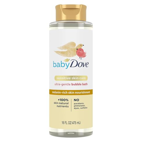 Baby Dove Bubble Bath Melanin-Rich Skin Nourishment for nourished Skin and Bath time Fun Sensitive Skin Care with Skin-Natural nutrients 16 oz, Silver in Kuwait