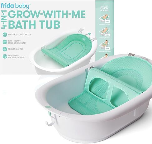 Frida Baby 4-in-1 Grow-with-Me Baby Bathtub, Baby Tub for Newborns to Toddler with Removable Bath Seat & Backrest for Bath Support in Tub in Kuwait