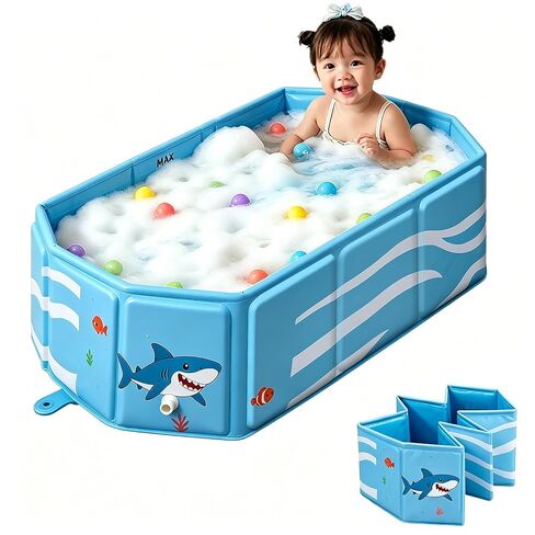 Toddler Bath Tub for Shower, Portable Baby Bathtub, Foldable Kids Bathtub – Portable, Travel & Shower Ready, Easy to Clean, Sturdy & Thick, Fits Ages 1-3 in Kuwait
