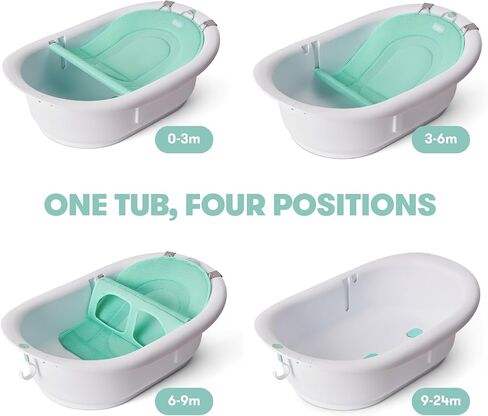 Frida Baby 4-in-1 Grow-with-Me Baby Bathtub, Baby Tub for Newborns to Toddler with Removable Bath Seat & Backrest for Bath Support in Tub in Kuwait
