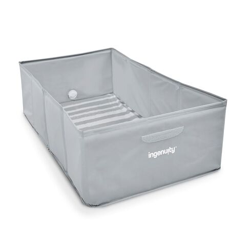 Ingenuity Tuckaway Toddler Folding Tub, Converts Shower to Tub, Folds to Store, Easy to Clean, No Assembly Required, Portable Baby Bathtub for Travel, 12M-5Y, Green in Kuwait
