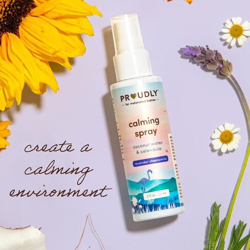PROUDLY Baby Calming Spray with Lavender & Chamomile Essential Oils — Bedtime Sleep Mist for Newborns, Infants & Toddlers, Room, Linen & Skin Spray, No Synthetic Fragrance, 2-Pack (2 oz) in Kuwait