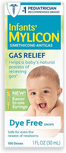 MYLICON Gas Relief Drops for Infants and Babies, Dye Free Formula, 1 Fluid Ounce (Updated Syringe) in Kuwait