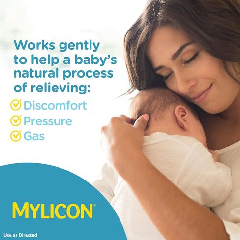 MYLICON Gas Relief Drops for Infants and Babies, Dye Free Formula, 1 Fluid Ounce (Updated Syringe) in Kuwait