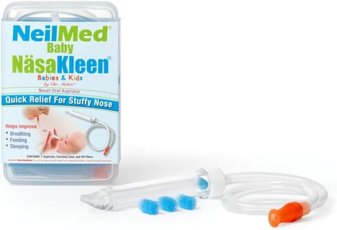 NeilMed Baby NasaKleen Nasal-Oral Aspirator with 49 Hygiene Filters and a Convenient Storage Travel Case in Kuwait