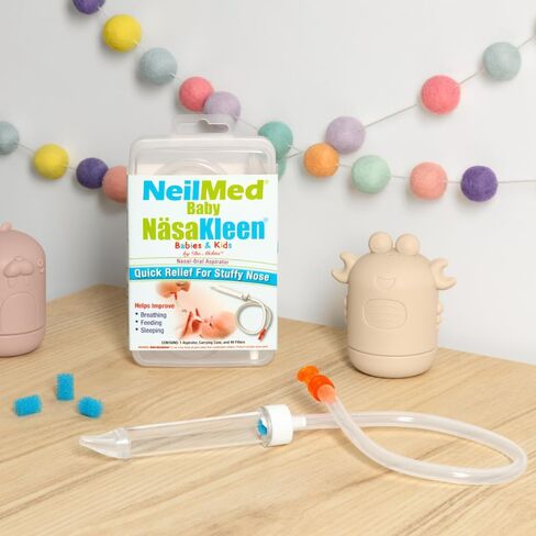 NeilMed Baby NasaKleen Nasal-Oral Aspirator with 49 Hygiene Filters and a Convenient Storage Travel Case in Kuwait