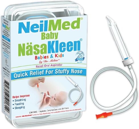 NeilMed Baby NasaKleen Nasal-Oral Aspirator with 49 Hygiene Filters and a Convenient Storage Travel Case in Kuwait