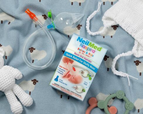 NeilMed Baby NasaKleen Nasal-Oral Aspirator with 49 Hygiene Filters and a Convenient Storage Travel Case in Kuwait