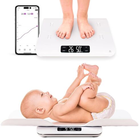 Greater Goods Medical-Grade Baby Scale, FDA Class I Device, 0.1oz Precision | Digital Newborn Scale with Removable Tray, Two-in-One Design, Skin Contact Tested, Baby App with Growth Charts, 66lb Capacity in Kuwait