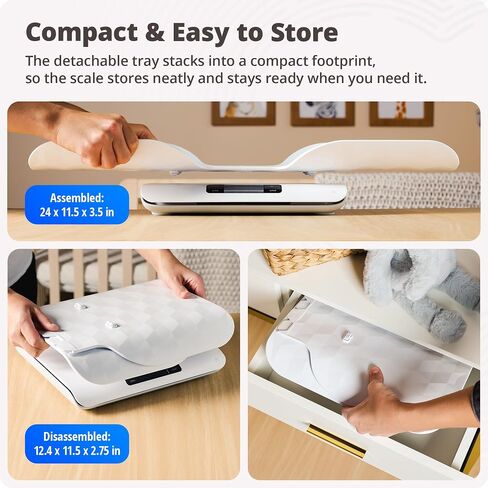 Greater Goods Medical-Grade Baby Scale, FDA Class I Device, 0.1oz Precision | Digital Newborn Scale with Removable Tray, Two-in-One Design, Skin Contact Tested, Baby App with Growth Charts, 66lb Capacity in Kuwait