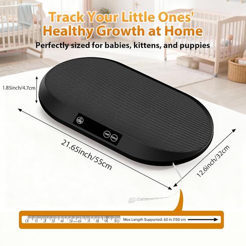 Baby Scale, 88lb Max / 0.1oz Accuracy Baby Scales for Weighing with Auto Hold & Tare, Built-in 60" Tape, 5 Weight Units, Multifunctional Weight Scale for Infant, Cat, Puppy, Small Pet in Kuwait