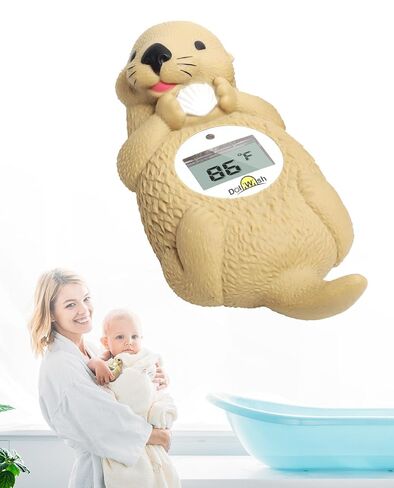 Baby Bath Thermometer for Infants Otter Baby Water Thermometer for Bathtub | Newborn Bathtime essentials, Odorless, Tub Temperature, Room Temp, Accurately, Hot Cold Color Alert, Safety Floating Toy in Kuwait