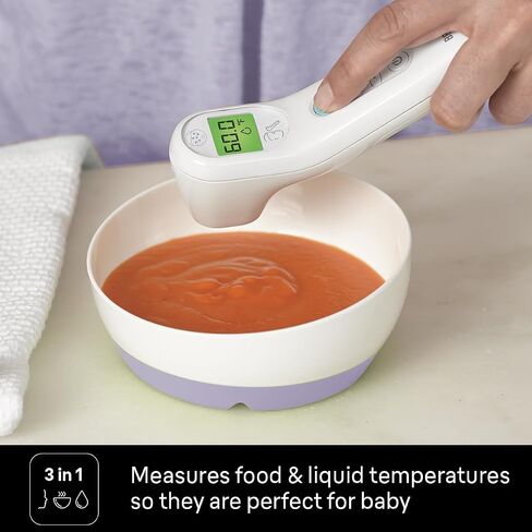 Braun No Touch 3-in-1 Thermometer for Adults, Kids, Babies, Measure Forehead, Liquid, Food Temps, Adult & Baby Thermometer, Professional Accuracy, Color Coded Fever Guidance in Kuwait